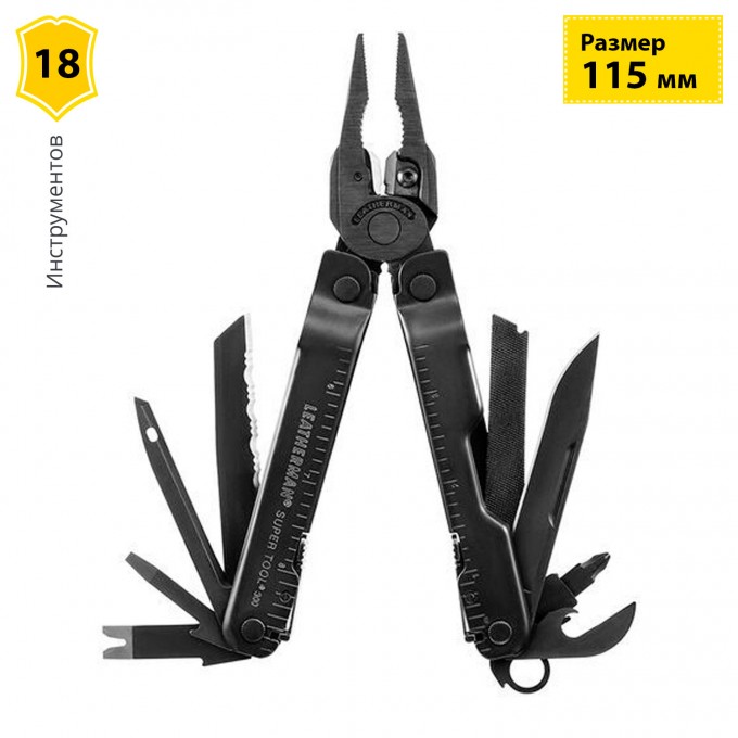Мультитул LEATHERMAN SUPER TOOL 300 M BLACK с нейлоновым чехлом 832758 Мультитул LEATHERMAN SUPER TOOL 300 M BLACK с нейлоновым чехлом 832758