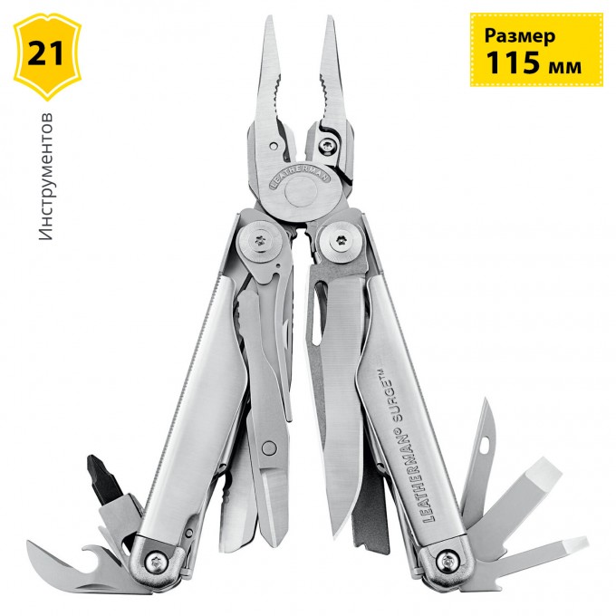 Мультитул LEATHERMAN SURGE STAINLESS с нейлоновым чехлом 830160 Мультитул LEATHERMAN SURGE STAINLESS с нейлоновым чехлом 830160