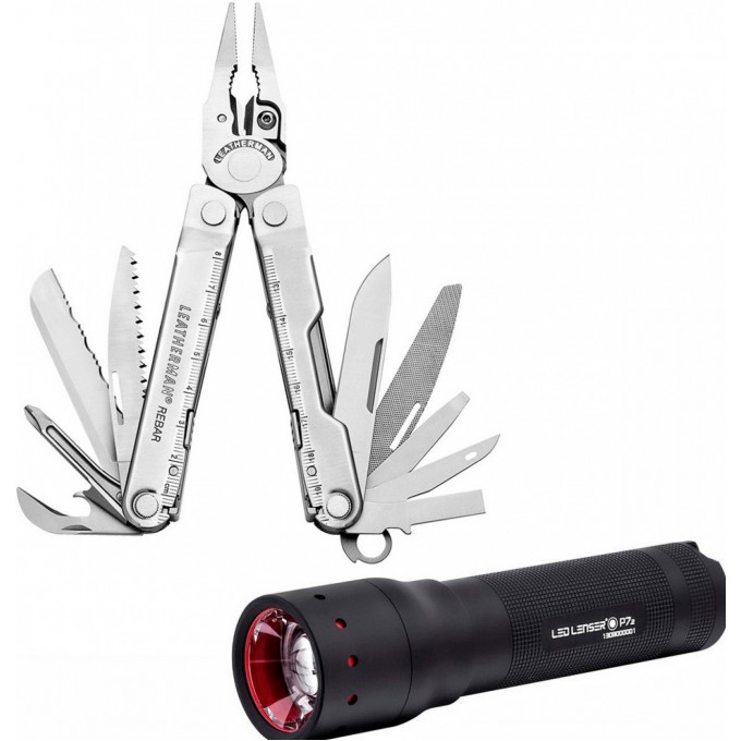 Мультитул LEATHERMAN REBAR + LED LENSER P7.2 в подарочной упаковке с нейлоновым чехлом 1205 Мультитул LEATHERMAN REBAR + LED LENSER P7.2 в подарочной упаковке с нейлоновым чехлом 1205