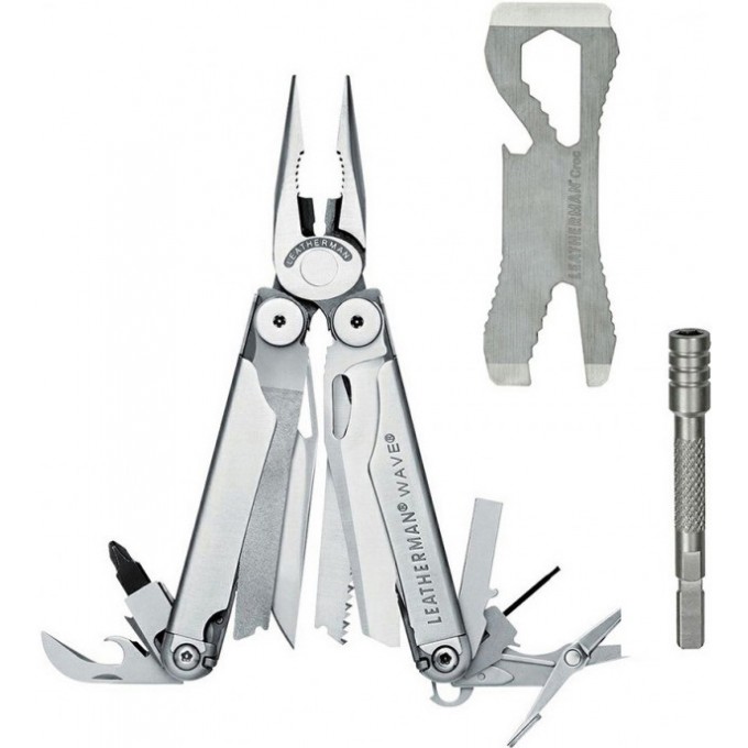 Мультитул LEATHERMAN WAVE + CROC + BIT DRIVER EXTENDER + нейлоновый чехол 831878 Мультитул LEATHERMAN WAVE + CROC + BIT DRIVER EXTENDER + нейлоновый чехол 831878